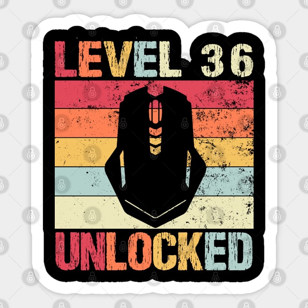 Level 36 Unlocked - 36th Birthday Sticker by Teesamd